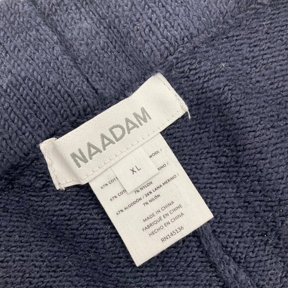 Naadam Blue Jogger Pants XL Cotton/Wool Blend Ribbed Cuffs Drawstring Waist comf - Picture 2 of 8